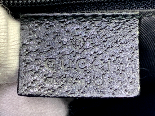 Gucci Shoulder Bag Purse Felt fabric Leather Charcoal Gray Medium Authentic