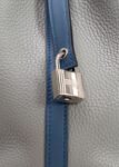 Hermes Gris Mouette & Bleu Agate Clemence Picotin Lock 18 PHW