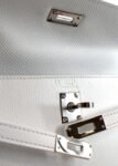 Hermes HSS White & Bleu Saphir Epsom Leather Kelly Sellier 25 PHW
