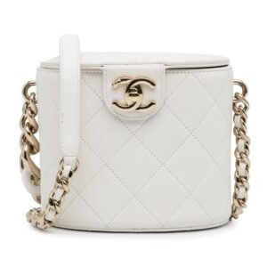 Chanel White Elegant Chain Vanity Case