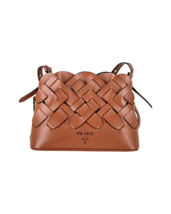 Prada Brown Vitello Tress Crossbody Bag