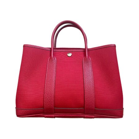 Hermes Red Canvas and Leather Garden Party 30 TPM