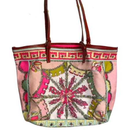 Emilio Pucci Tote Bag Pink Red Multicolor Casual Women's Used From Japan