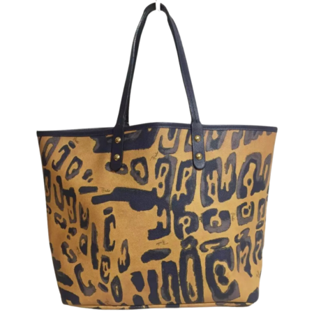 EMILIO PUCCI Tote Bag Pucci Pattern PVC Leather Yellow Black Used
