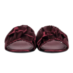 The Row – Oxblood Satin “Ellen” Slide Sandals Sz 7