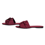 The Row – Oxblood Satin “Ellen” Slide Sandals Sz 7