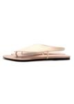 Ravello Cream Leather Flat Thong Sandals