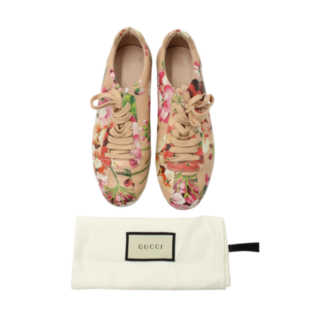 Gucci Pink Bloom Print Low-Top Sneakers