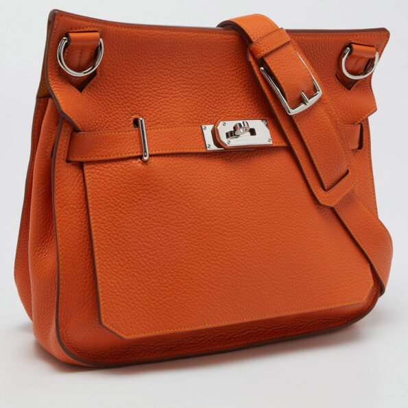 Hermes Orange/Jaune Taurillon Clemence Leather Palladium Finish Jypsiere 34 Bag