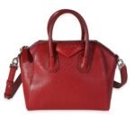 GIVENCHY Red Goatskin Mini Antigona Bag