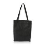 SAINT LAURENT Black Calfskin Flat Shopping Tote