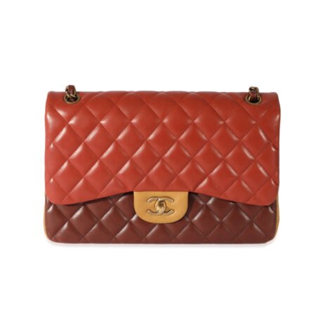 CHANEL Tri-Color Lambskin Jumbo Double Flap Bag