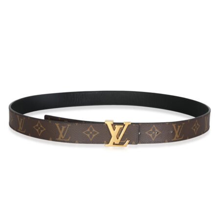 LOUIS VUITTON Black Monogram Canvas Reversible LV Initiales 30mm 95/38