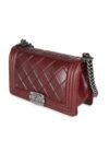 Chanel Burgundy Embossed Calfskin Paris Salzburg Medium Boy Bag