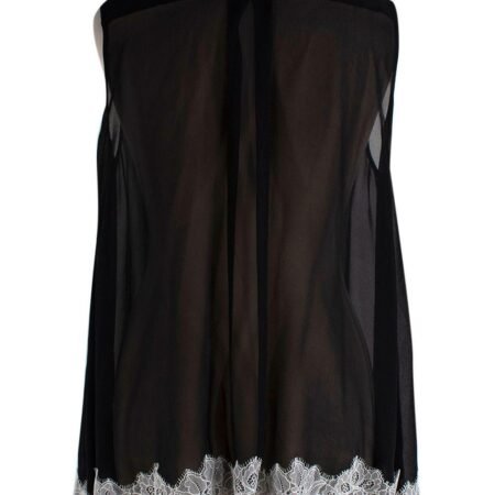 MCQ black silk chiffon lace trimmed blouse