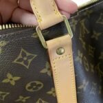 Louis Vuitton Brown Canvas Keepall Bandoulière 55 Bag