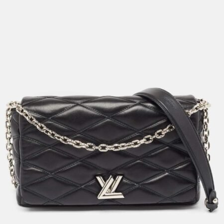 Louis Vuitton Black Leather Malletage GO-14 MM Bag