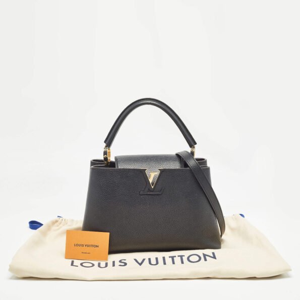 Louis Vuitton Black Taurillon Leather Capucines PM Bag