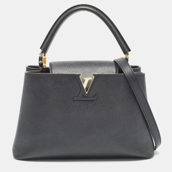 Louis Vuitton Black Taurillon Leather Capucines PM Bag