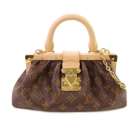 Louis Vuitton Authentic Monogram LV GHW Clutch Handbag Shoulder Bag M46544 Monogram Brown