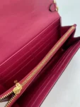 Louis Vuitton Magenta Embossed Vernis Leather Felicie Wallet On Chain WOC