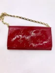 Louis Vuitton Magenta Embossed Vernis Leather Felicie Wallet On Chain WOC