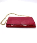 Louis Vuitton Magenta Embossed Vernis Leather Felicie Wallet On Chain WOC