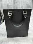 Louis Vuitton Petit Sac Plat Bag Epi Leather Black